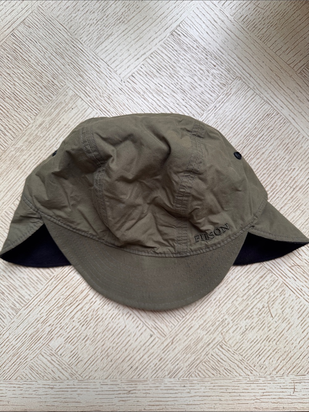 Filson Fleece-Lines Wildflowl Olive Fold-Down Ear Outdoor Hat